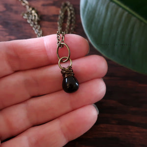 Heart in Hawaii Bronze Kahiko Pendant - Black Onyx with 18" Cable Chain