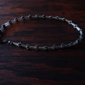Temple Tree Curio Weave Beaded Bugle Bracelet - Crystal