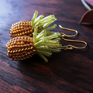Heart in Hawaii Gold Plated Beaded Pineapple Dangle Earrings