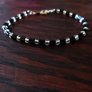 Temple Tree Bamboo Weave Beaded Bugle Bracelet - Constellations