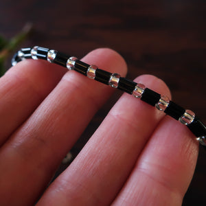 Temple Tree Bamboo Weave Beaded Bugle Bracelet - Constellations
