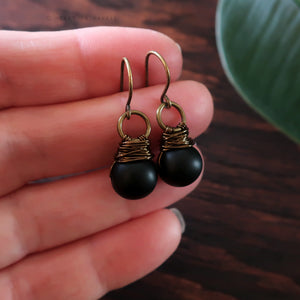 Heart in Hawaii Kahiko Earrings in Bronze - Matte Black
