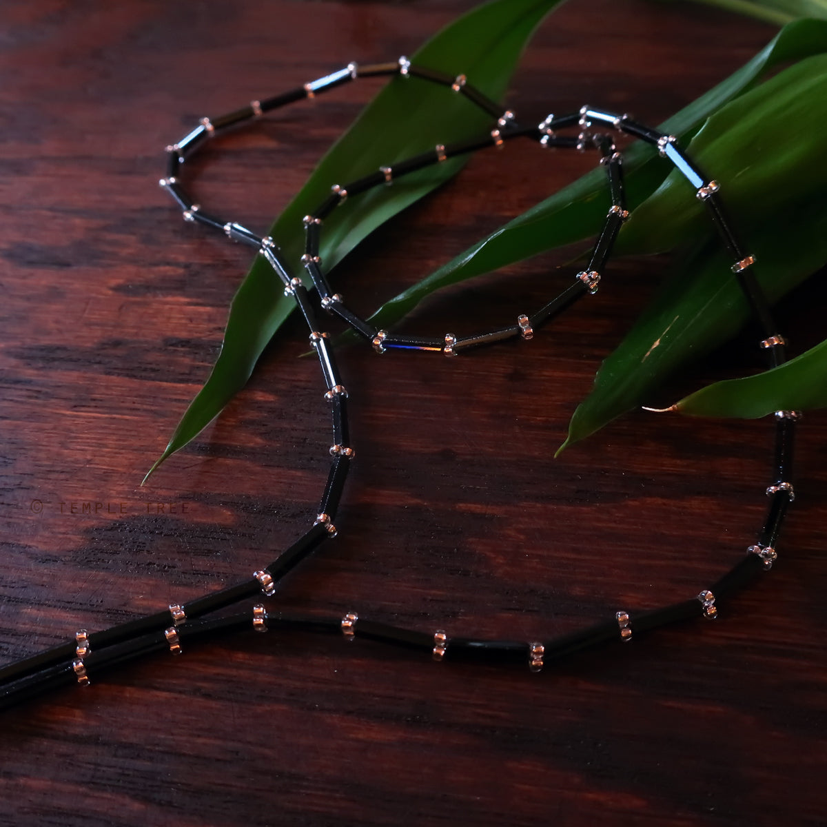 Temple Tree Bamboo Weave Thin Beaded Mask Lanyard - Constellations