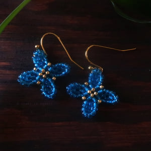 Heart in Hawaii Beaded Quatrefoil Dangles - Blue