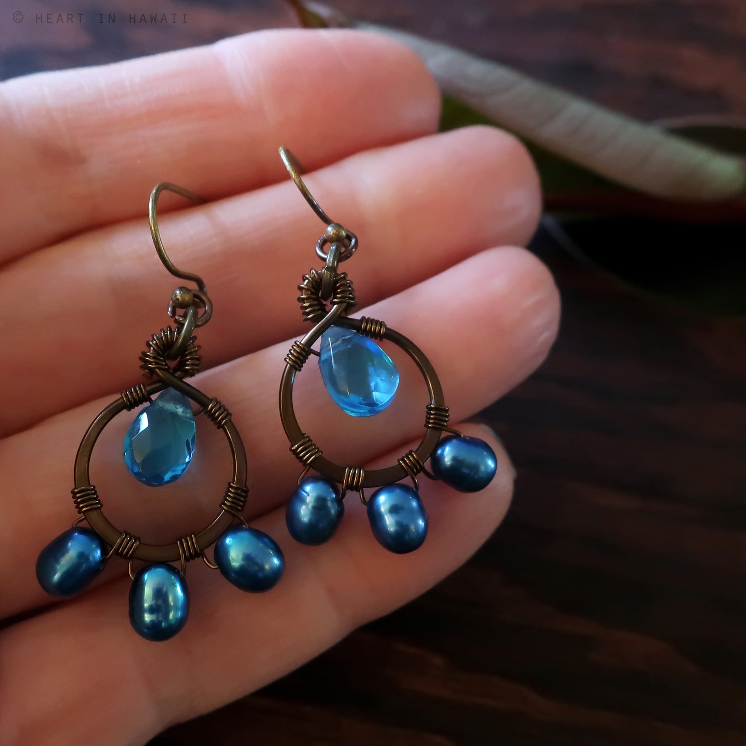 Heart in Hawaii Petal Drop Earrings - Molokini