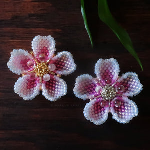 Heart in Hawaii Beaded Sakura Cherry Blossom Brooches