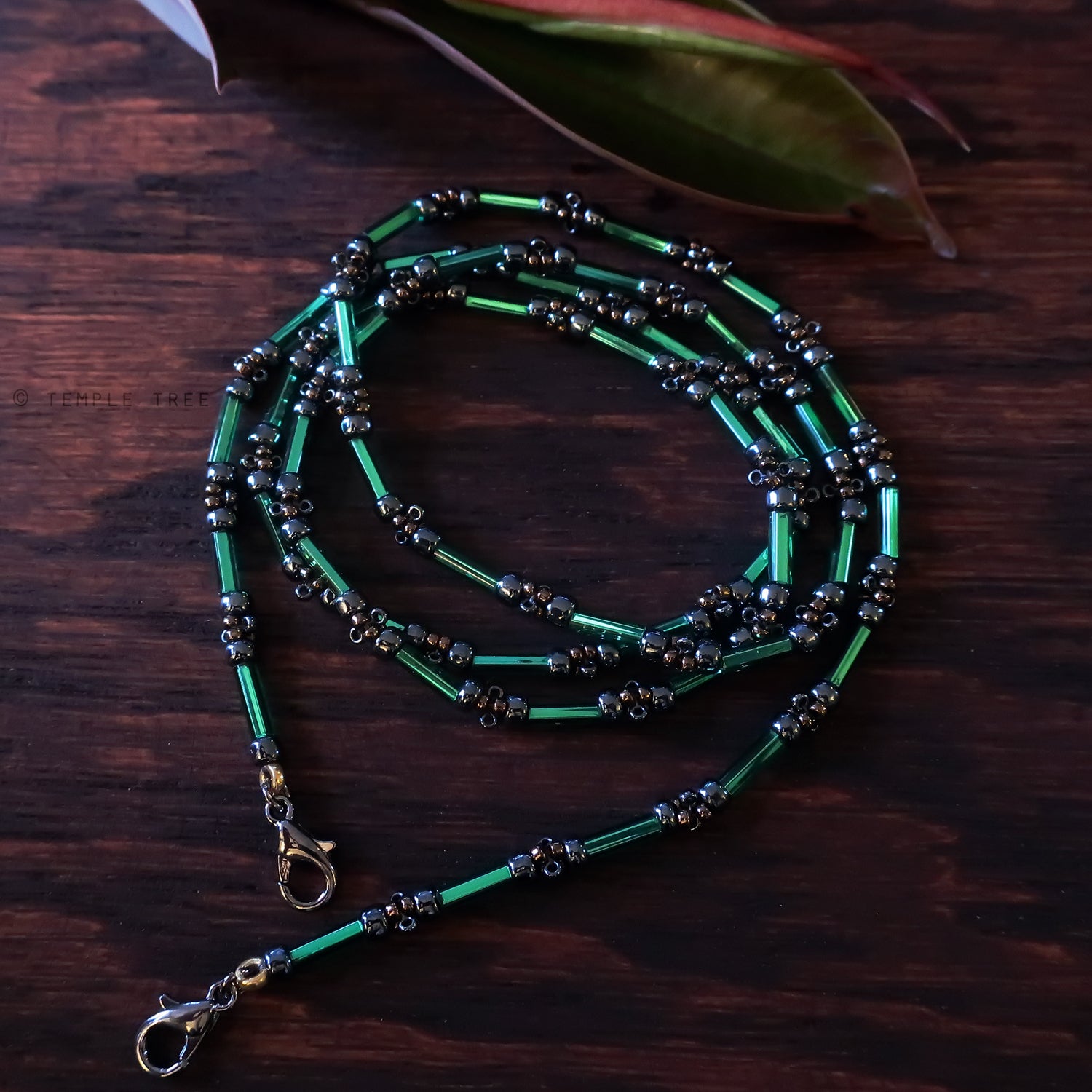 Temple Tree Lost Circuitry Beaded Mask Lanyard - trAnsist0r 46v1