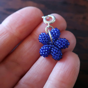 Heart in Hawaii Tiny Plumeria Flower Clasp Charm - Cobalt Blue
