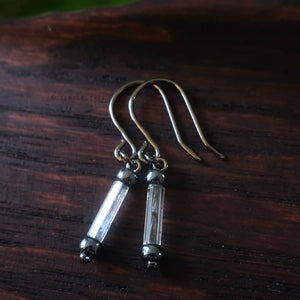 Tiny Half-Inch Ancient Fuse Dangle Earrings by Temple Tree
