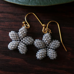 Heart in Hawaii Tiny Plumeria Flower Dangles - Dove Grey