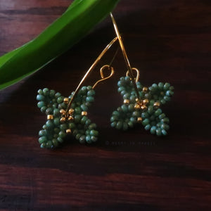 Heart in Hawaii Beaded Quatrefoil Hoops - Faux Turquoise