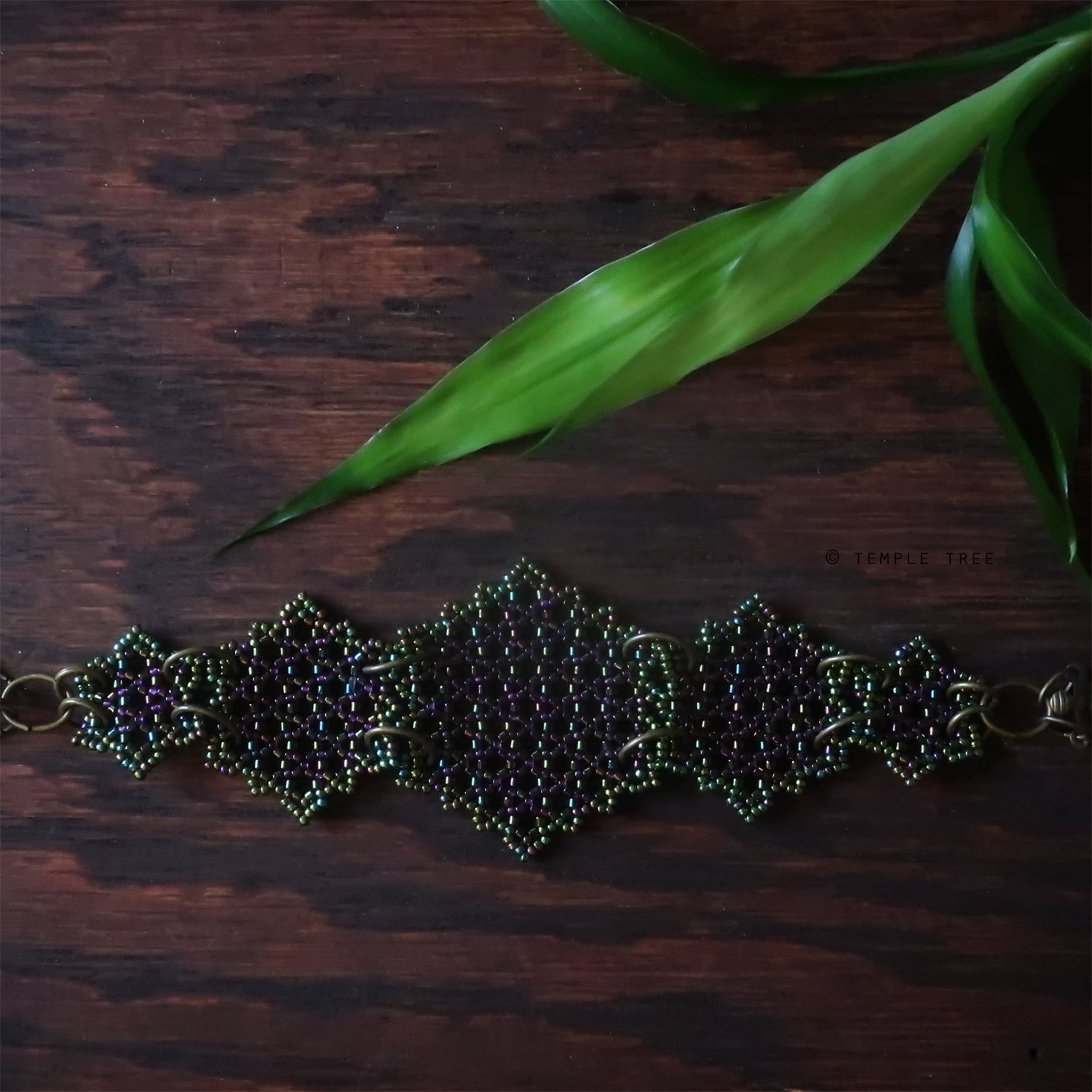 Temple Tree Hexagon Mandala Beaded Bracelet - Cyber 1