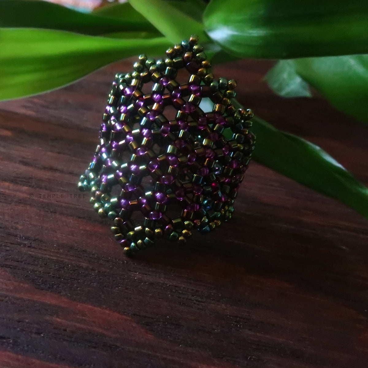Temple Tree Hexagon Mandala Beaded Ring - Cyber 1 – Temple Tree | Heart ...