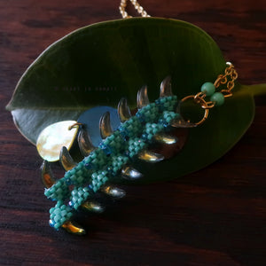 Heart in Hawaii Blue Jade Vine 26-inch Beaded Necklace