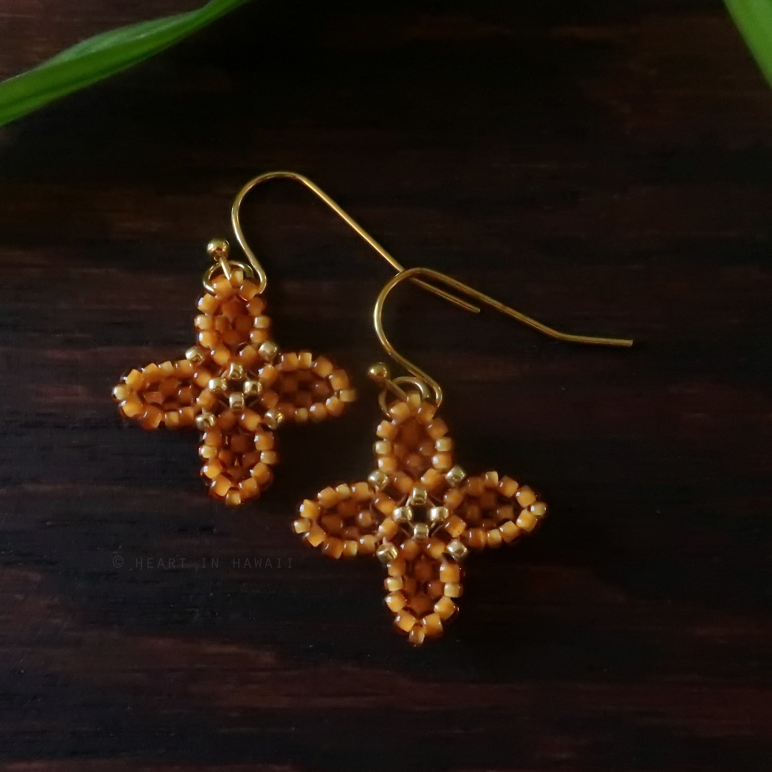 Heart in Hawaii Beaded Quatrefoil Dangles  - Mango