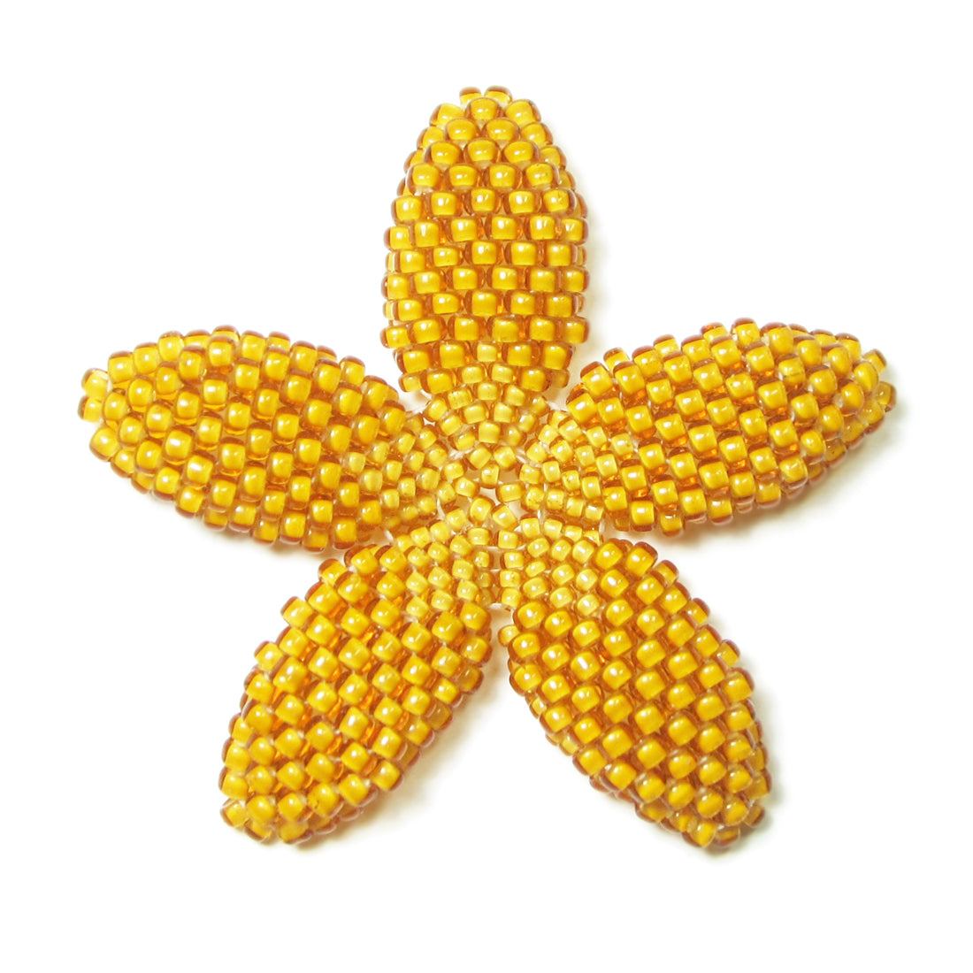 Heart in Hawaii Beaded Plumeria Flower - Mango - Large
