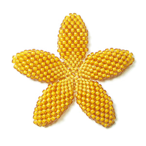 Heart in Hawaii Beaded Plumeria Flower - Mango - Large
