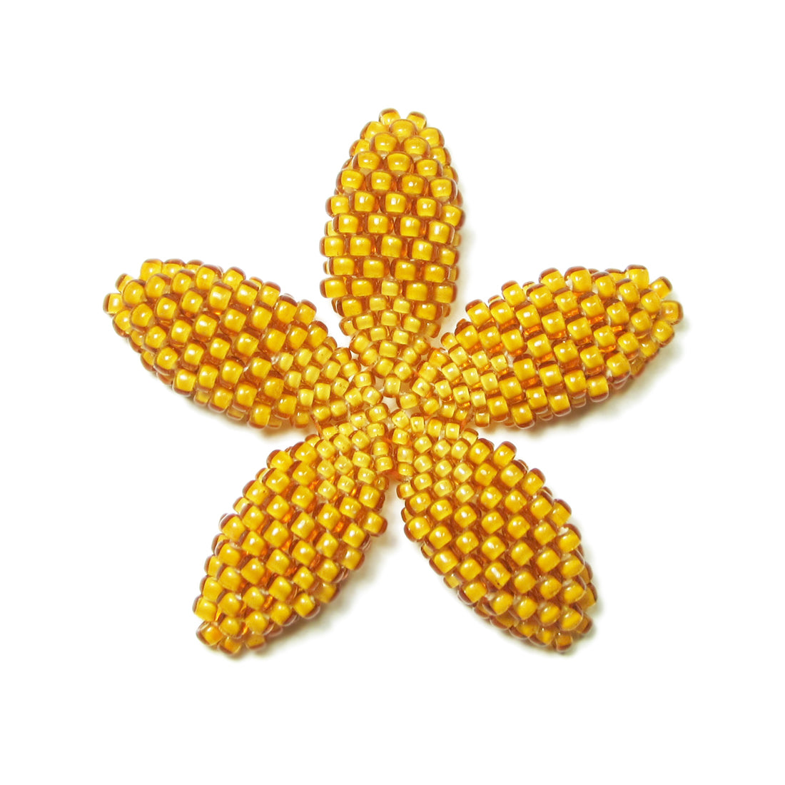 Heart in Hawaii Beaded Plumeria Flower - Mango - Medium