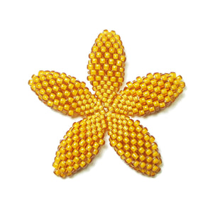 Heart in Hawaii Beaded Plumeria Flower - Mango - Medium