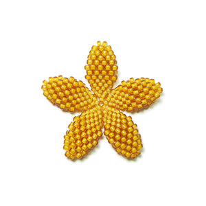 Heart in Hawaii Beaded Plumeria Flower - Mango - Small