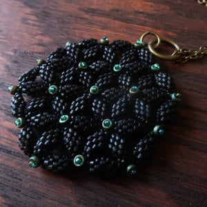 Temple Tree Flower of Life Beaded Pendant v2 - Matte Black