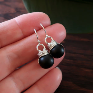 Heart in Hawaii Kahiko Earrings in Silver - Matte Black