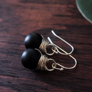 Heart in Hawaii Kahiko Earrings in Silver - Matte Black