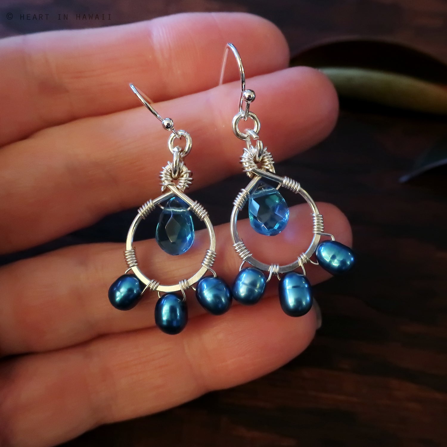 Heart in Hawaii Petal Drop Earrings - Molokini