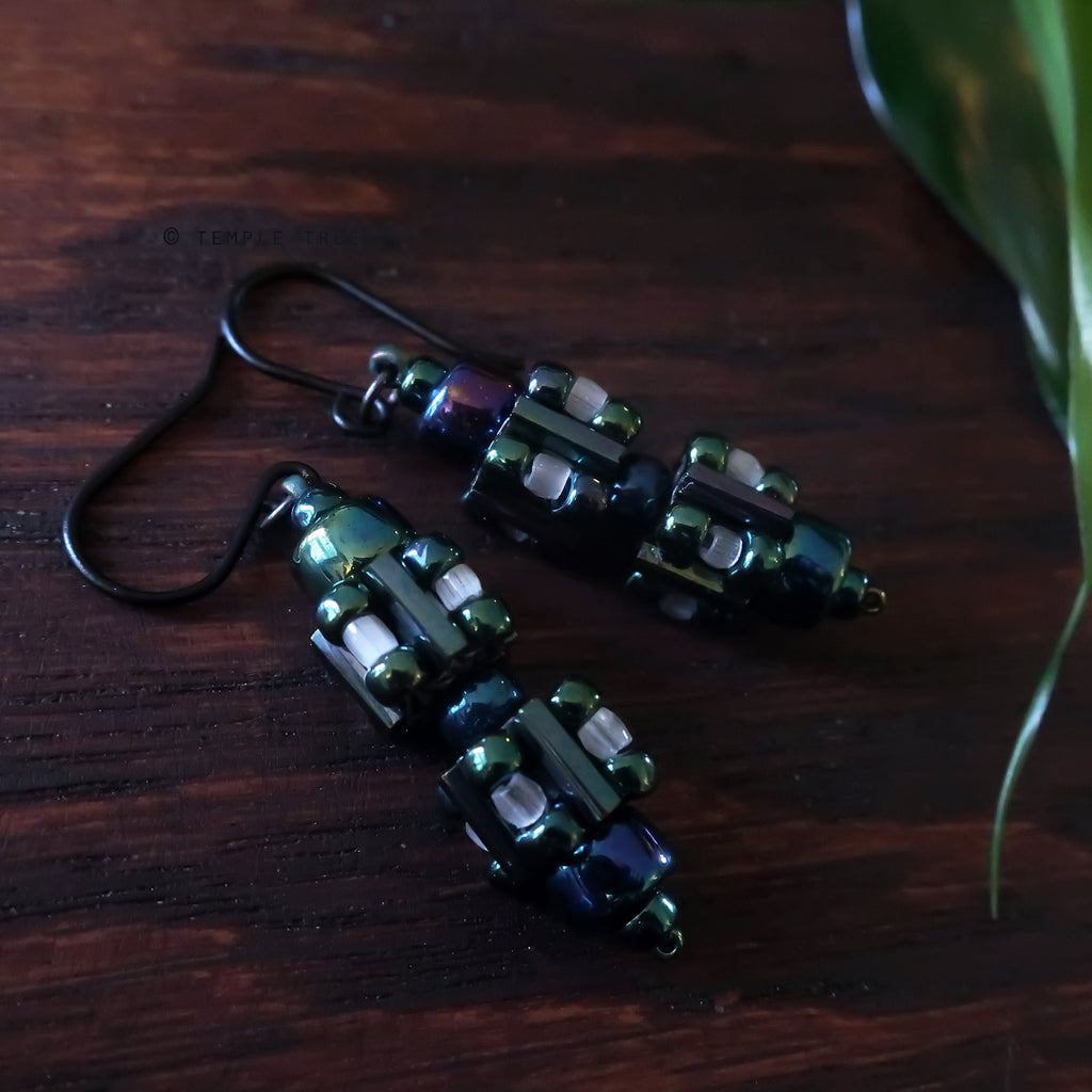 Circuit Breakers - Ancient Fuse Box Earrings by Temple Tree - NeoChrome