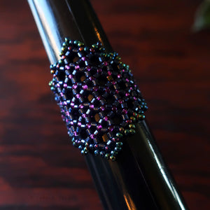 Temple Tree Hexagon Mandala Beaded Ring - Night Lights