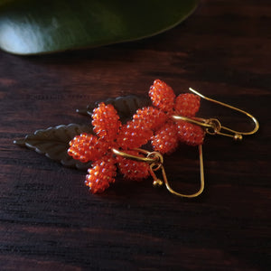 Heart in Hawaii Plumeria Flowers and Tropical Leaves - Orange