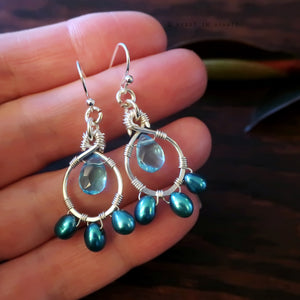 Heart in Hawaii Petal Drop Earrings - Pacific Shoreline - Silver