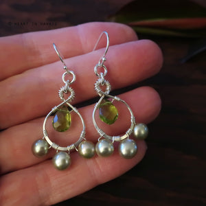 Heart in Hawaii Petal Drop Earrings in Silver - Olivine