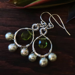 Heart in Hawaii Petal Drop Earrings in Silver - Olivine