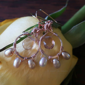 Heart in Hawaii Rose Gold Petal Drop Earrings - Rose