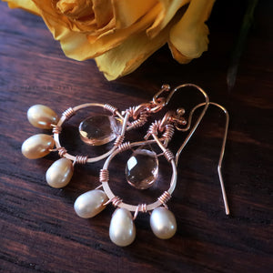 Heart in Hawaii Rose Gold Petal Drop Earrings - Rose