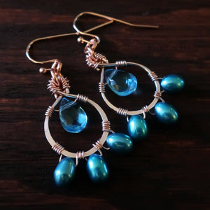 Heart in Hawaii Petal Drop Earrings - Pacific Shoreline - Rosegold