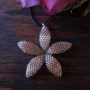 Heart in Hawaii 1.5 inch Pua Plumeria Pendant - Sparkly Copper