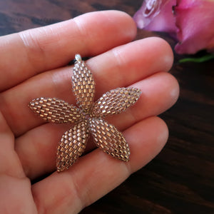 Heart in Hawaii 1.5 inch Pua Plumeria Pendant - Sparkly Copper