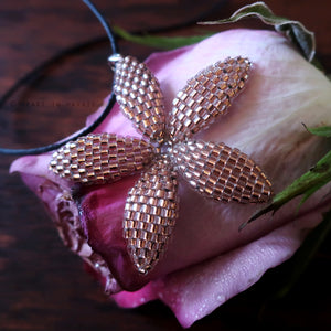 Heart in Hawaii 1.5 inch Pua Plumeria Pendant - Sparkly Copper