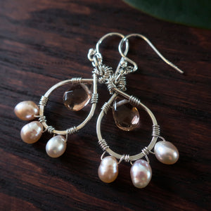Heart in Hawaii Petal Drop Earrings - Rose - Silver