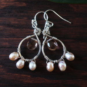 Heart in Hawaii Petal Drop Earrings - Rose - Silver