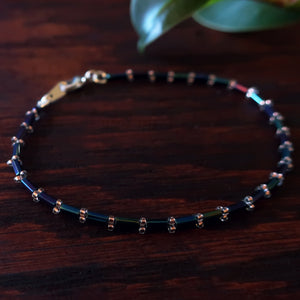 Temple Tree Thin Bamboo Weave Beaded Bracelet - Stellar