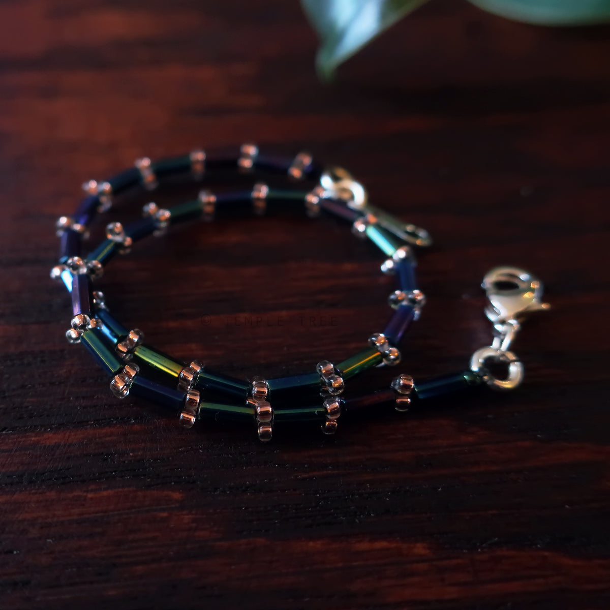 Temple Tree Thin Bamboo Weave Beaded Bracelet - Stellar