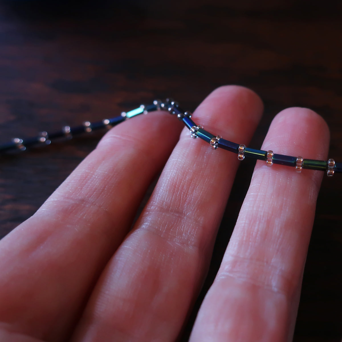 Temple Tree Thin Bamboo Weave Beaded Bracelet - Stellar