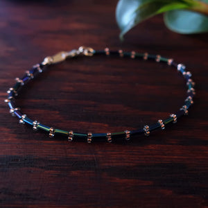 Temple Tree Thin Bamboo Weave Beaded Bracelet - Stellar