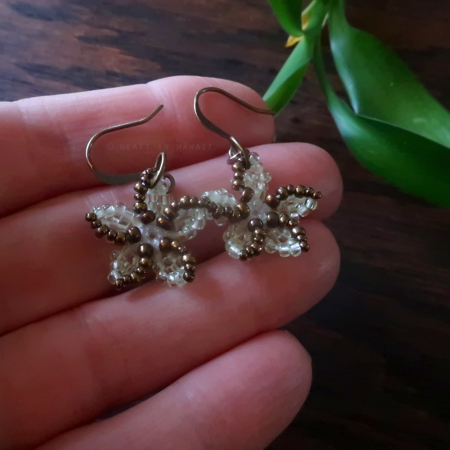 Heart in Hawaii Tiny Pinwheel Plumeria Earrings - Sugarcane