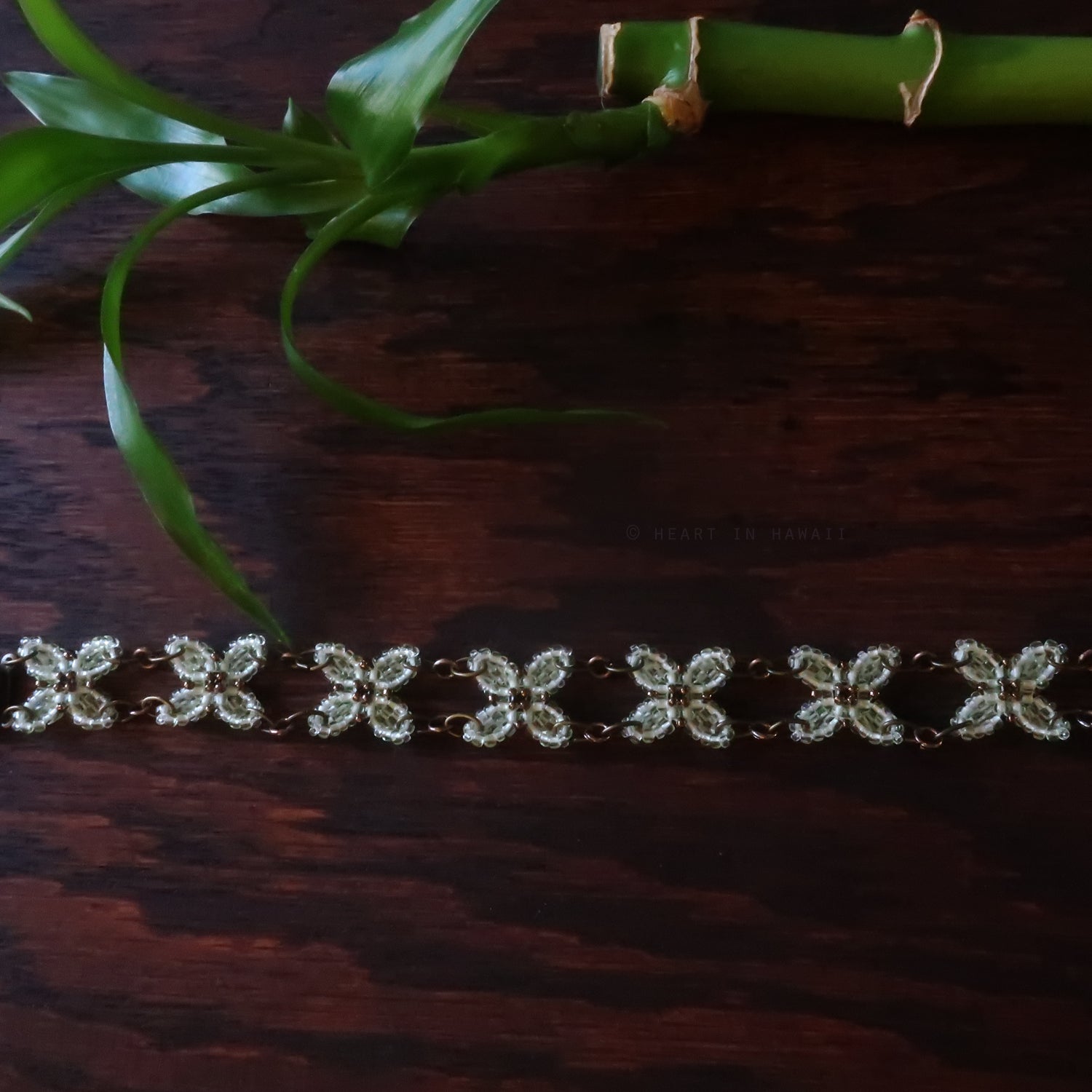 Heart in Hawaii Beaded Quatrefoil Bracelet - Sugarcane