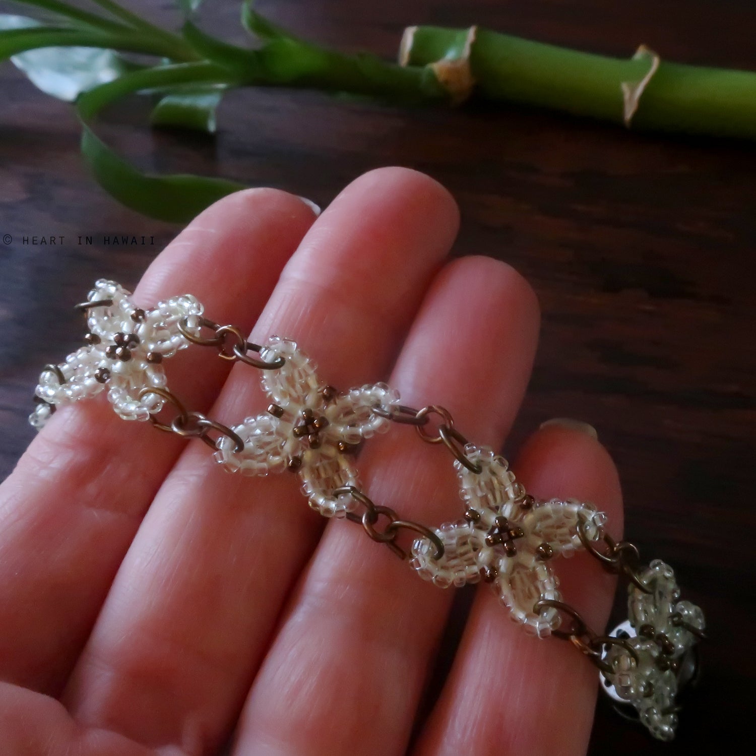 Heart in Hawaii Beaded Quatrefoil Bracelet - Sugarcane