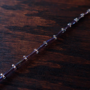 Temple Tree Thin Bamboo Weave Beaded Bracelet - Sugar Plum